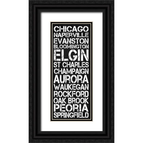 Illinois Black Ornate Wood Framed Art Print with Double Matting by Gibbons, Lauren