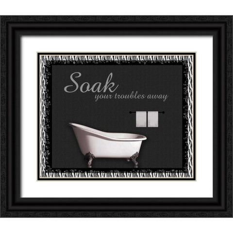 Bath Tub Zebra Black Ornate Wood Framed Art Print with Double Matting by Gibbons, Lauren