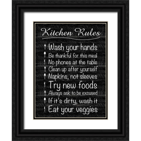 Kitchen Rules Black Ornate Wood Framed Art Print with Double Matting by Gibbons, Lauren