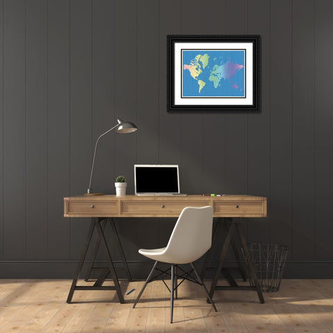 Wanderlus World Black Ornate Wood Framed Art Print with Double Matting by Gibbons, Lauren