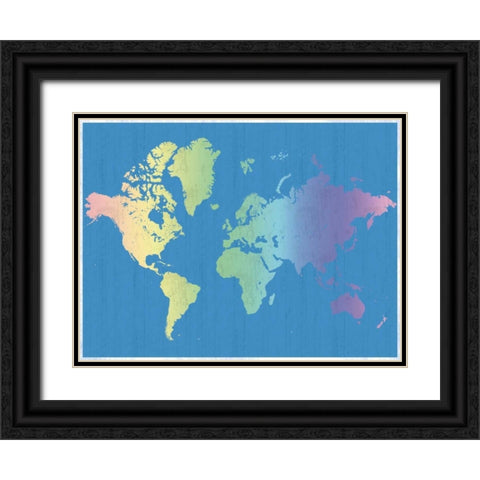 Wanderlus World Black Ornate Wood Framed Art Print with Double Matting by Gibbons, Lauren