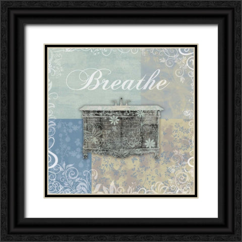 Breathe Bath Tub Black Ornate Wood Framed Art Print with Double Matting by Gibbons, Lauren