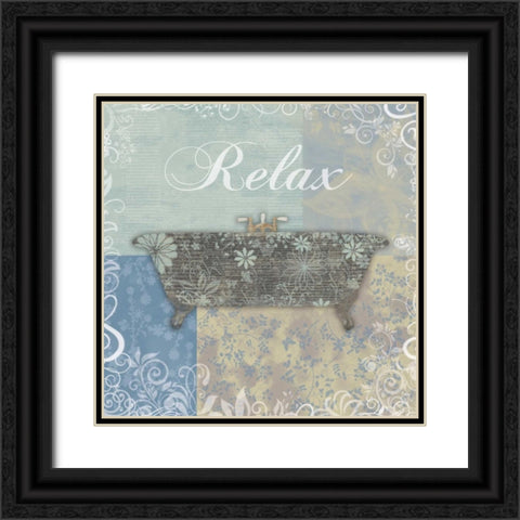 Relax Bath Tub Black Ornate Wood Framed Art Print with Double Matting by Gibbons, Lauren