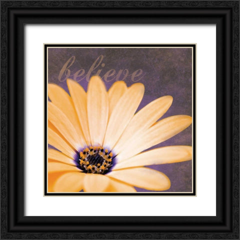 Believe Flower Black Ornate Wood Framed Art Print with Double Matting by Gibbons, Lauren