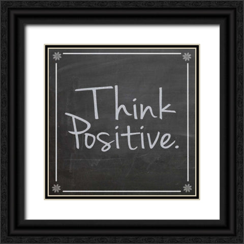 Think Positive Black Ornate Wood Framed Art Print with Double Matting by Gibbons, Lauren
