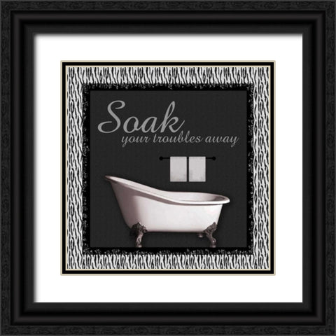 BathTub Zebra A Black Ornate Wood Framed Art Print with Double Matting by Gibbons, Lauren