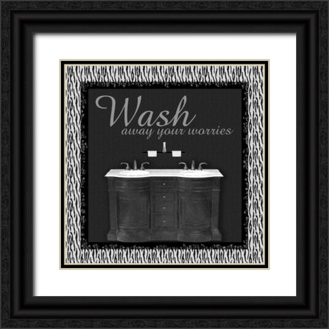 Sink Zebra B Black Ornate Wood Framed Art Print with Double Matting by Gibbons, Lauren