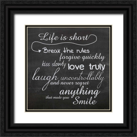 Life is Short B1 Black Ornate Wood Framed Art Print with Double Matting by Gibbons, Lauren