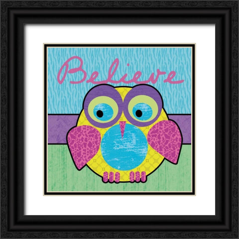 Highlighter Belief Owl Black Ornate Wood Framed Art Print with Double Matting by Gibbons, Lauren