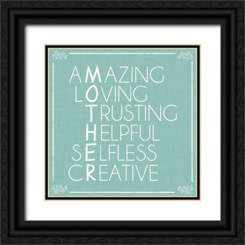 Mother Letters Black Ornate Wood Framed Art Print with Double Matting by Gibbons, Lauren