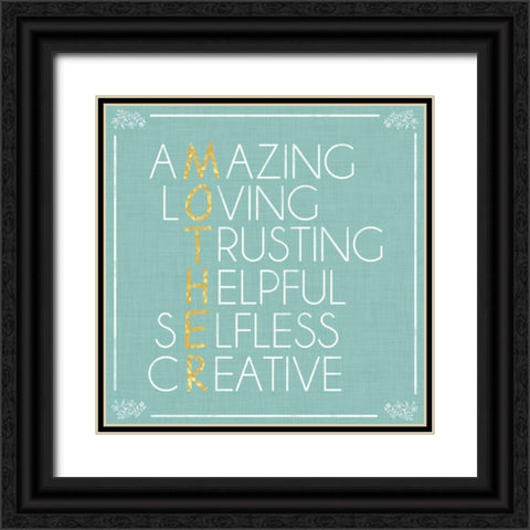Mother Letters Black Ornate Wood Framed Art Print with Double Matting by Gibbons, Lauren