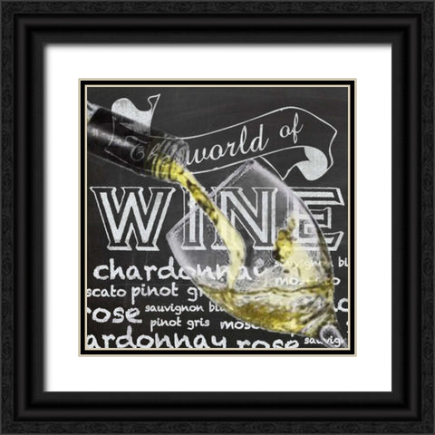 Wine Glass 2 Black Ornate Wood Framed Art Print with Double Matting by Gibbons, Lauren