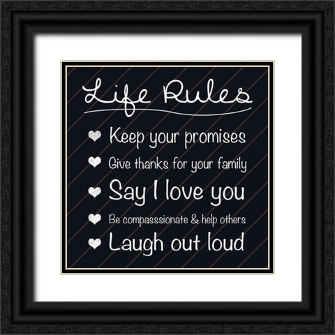 Life Rules Black Ornate Wood Framed Art Print with Double Matting by Gibbons, Lauren