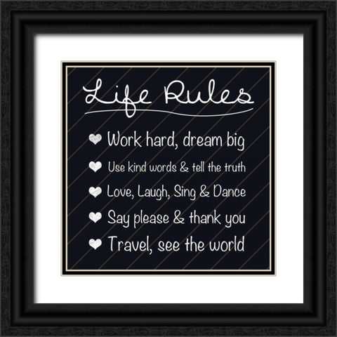 Life Rules Black Ornate Wood Framed Art Print with Double Matting by Gibbons, Lauren
