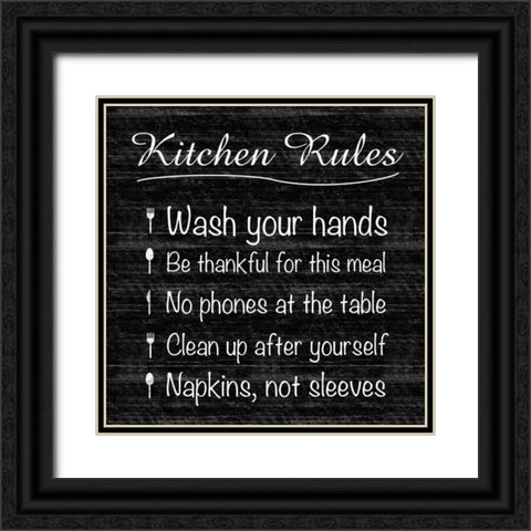 Kitchen Rules Black Ornate Wood Framed Art Print with Double Matting by Gibbons, Lauren