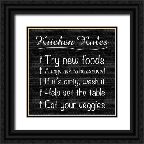 Kitchen Rule Black Ornate Wood Framed Art Print with Double Matting by Gibbons, Lauren