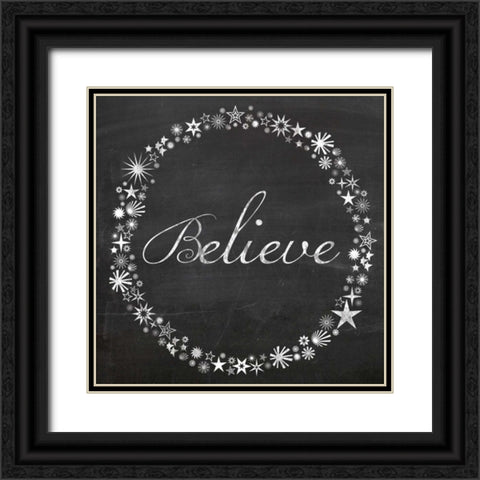 Believe Stars Black Ornate Wood Framed Art Print with Double Matting by Gibbons, Lauren