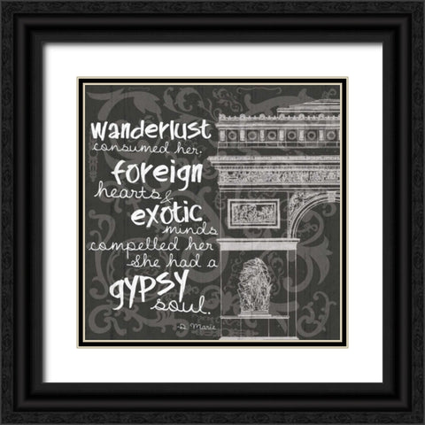 New Paris BW Black Ornate Wood Framed Art Print with Double Matting by Gibbons, Lauren