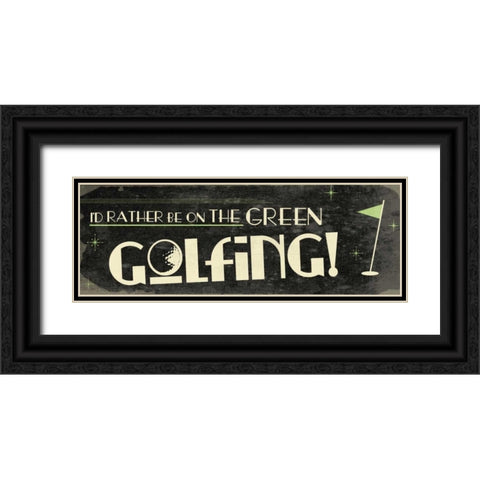Golf Black Ornate Wood Framed Art Print with Double Matting by Grey, Jace