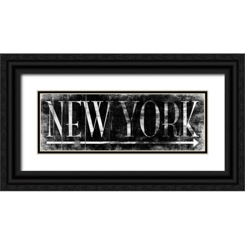 NEW YORK BLACK Black Ornate Wood Framed Art Print with Double Matting by Grey, Jace