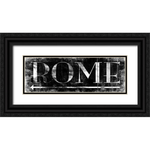 ROME BLACK Black Ornate Wood Framed Art Print with Double Matting by Grey, Jace