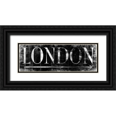 LONDON BLACK Black Ornate Wood Framed Art Print with Double Matting by Grey, Jace