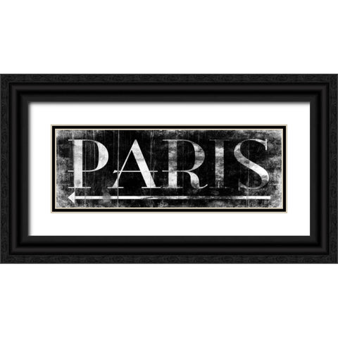 PARIS BLACK Black Ornate Wood Framed Art Print with Double Matting by Grey, Jace