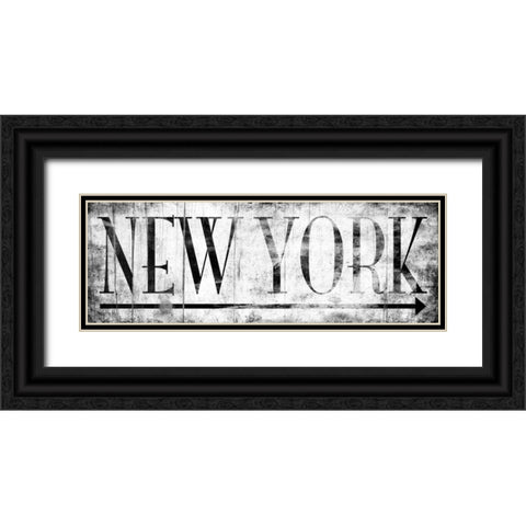 NEW YORK WHITE Black Ornate Wood Framed Art Print with Double Matting by Grey, Jace
