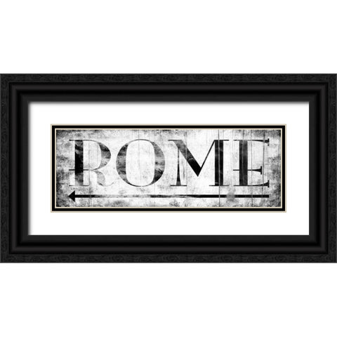 ROME WHITE Black Ornate Wood Framed Art Print with Double Matting by Grey, Jace