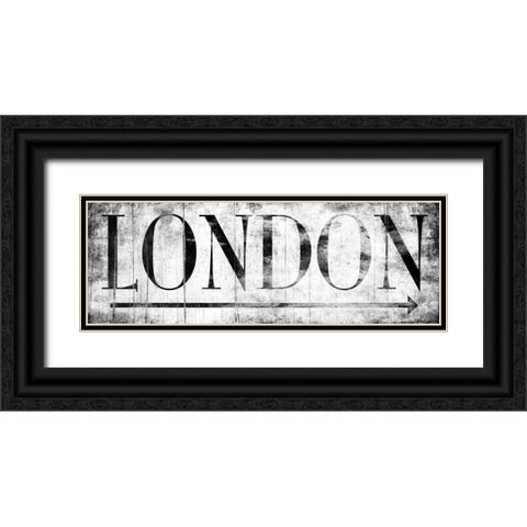 LONDON WHITE Black Ornate Wood Framed Art Print with Double Matting by Grey, Jace