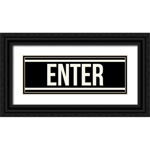 ENTER Black Ornate Wood Framed Art Print with Double Matting by Grey, Jace