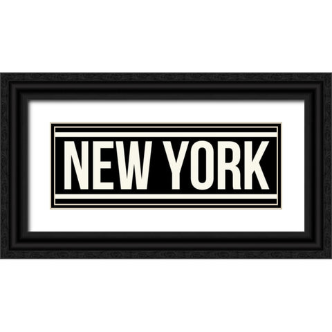 NEW YORK Black Ornate Wood Framed Art Print with Double Matting by Grey, Jace