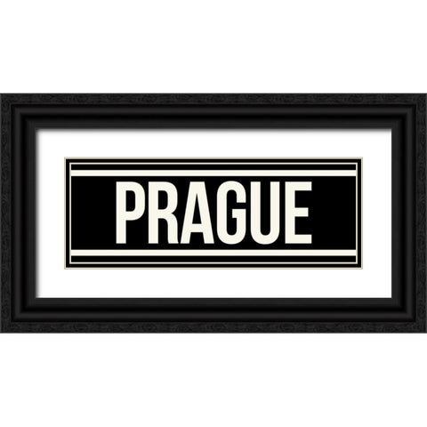 PRAGUE Black Ornate Wood Framed Art Print with Double Matting by Grey, Jace