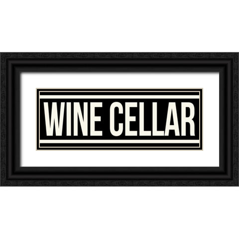 WINE CELLAR Black Ornate Wood Framed Art Print with Double Matting by Grey, Jace