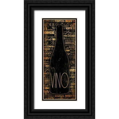 WINE Black Ornate Wood Framed Art Print with Double Matting by Grey, Jace