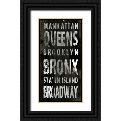 NEW YORK Black Ornate Wood Framed Art Print with Double Matting by Grey, Jace