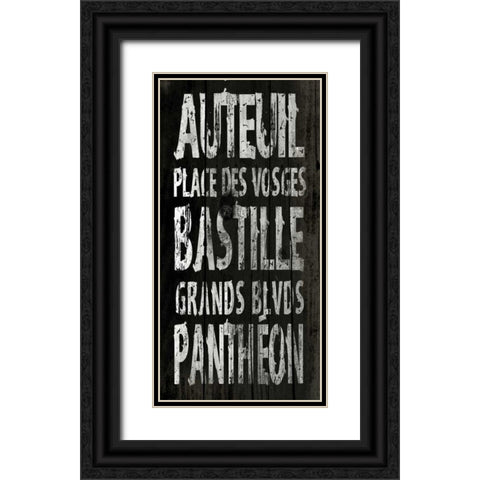 PARIS Black Ornate Wood Framed Art Print with Double Matting by Grey, Jace