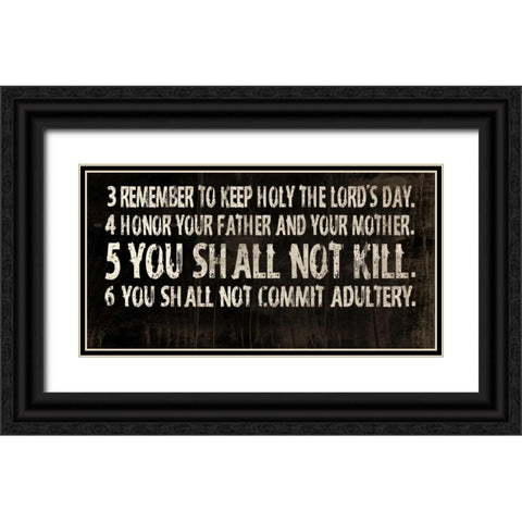 10 Commandments Black Ornate Wood Framed Art Print with Double Matting by Grey, Jace