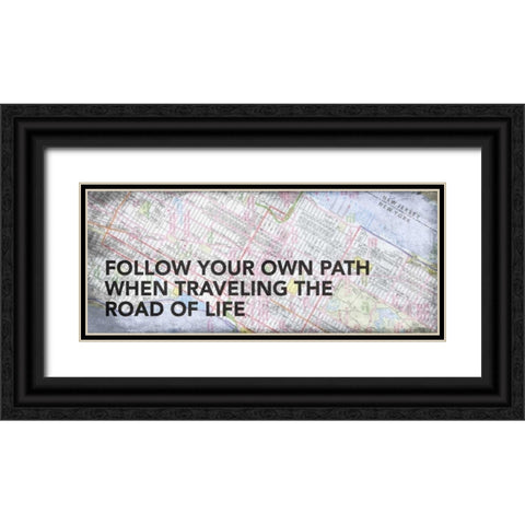 Map Minspirational 2 Black Ornate Wood Framed Art Print with Double Matting by Grey, Jace