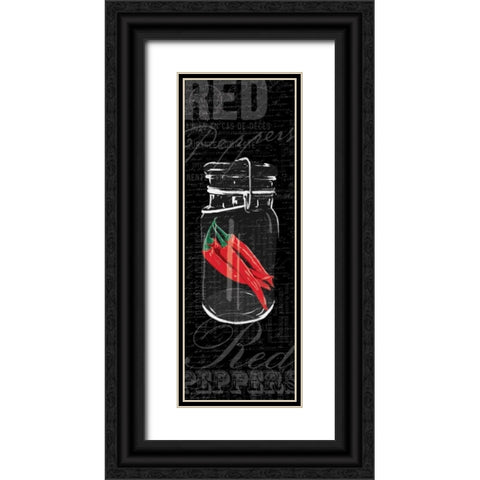 Red Peppers Black Ornate Wood Framed Art Print with Double Matting by Grey, Jace