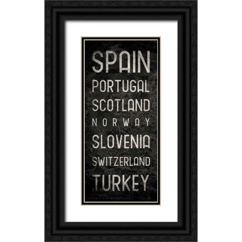 Map Type Black Ornate Wood Framed Art Print with Double Matting by Grey, Jace