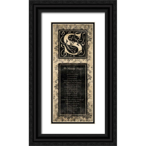 S The Serenity Prayer Black Ornate Wood Framed Art Print with Double Matting by Grey, Jace
