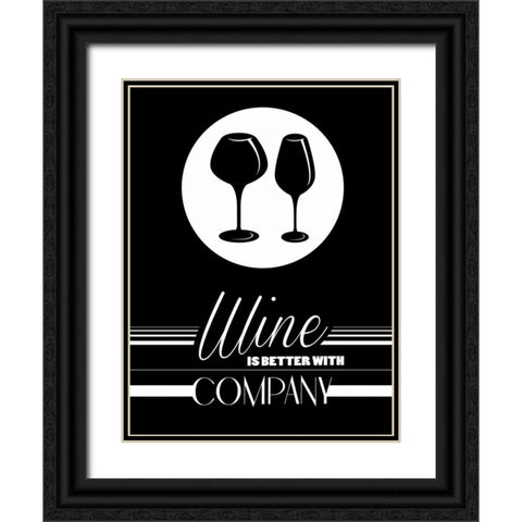 Better Wine II Black Ornate Wood Framed Art Print with Double Matting by Grey, Jace