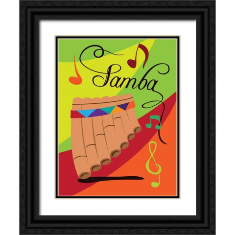 Samba Black Ornate Wood Framed Art Print with Double Matting by Grey, Jace