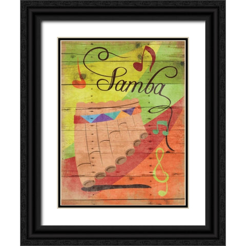 Samba III Black Ornate Wood Framed Art Print with Double Matting by Grey, Jace