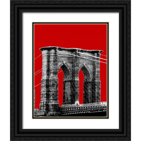 Brooklyn Bridge II Black Ornate Wood Framed Art Print with Double Matting by Grey, Jace