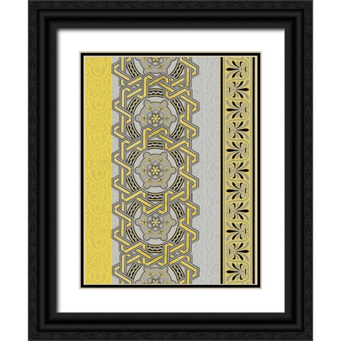 Patterns R2 Black Ornate Wood Framed Art Print with Double Matting by Grey, Jace