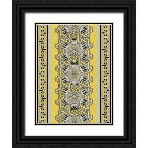 Patterns R3 Black Ornate Wood Framed Art Print with Double Matting by Grey, Jace