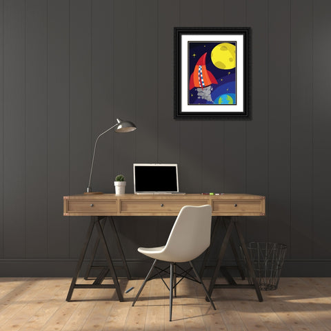 Rocket A Black Ornate Wood Framed Art Print with Double Matting by Grey, Jace