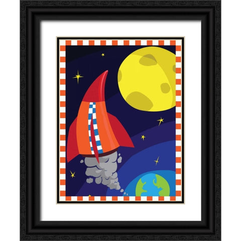 Rockets Black Ornate Wood Framed Art Print with Double Matting by Grey, Jace